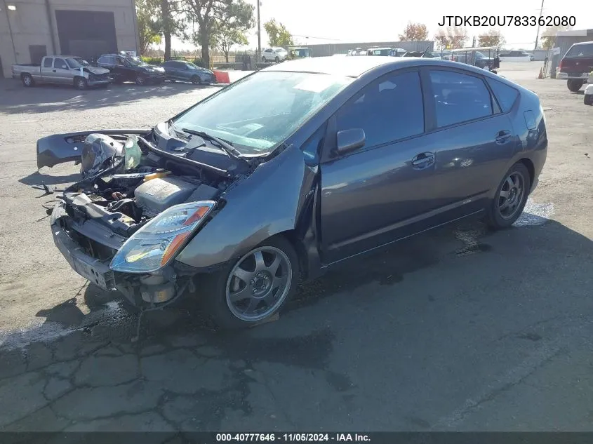 2008 Toyota Prius Touring VIN: JTDKB20U783362080 Lot: 40777646