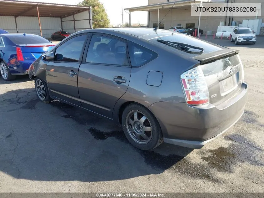 2008 Toyota Prius Touring VIN: JTDKB20U783362080 Lot: 40777646