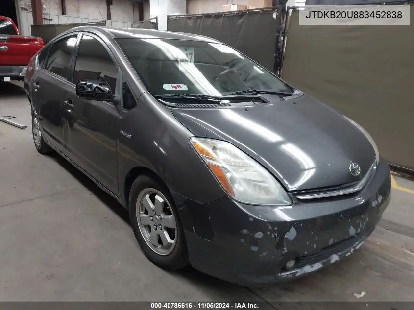 2008 Toyota Prius VIN: JTDKB20U883452838 Lot: 40786616