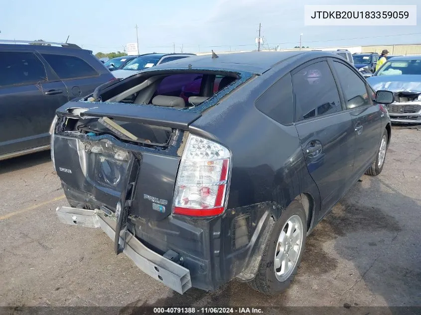 2008 Toyota Prius VIN: JTDKB20U183359059 Lot: 40791388