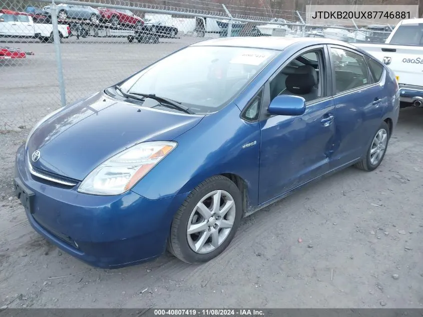 2008 Toyota Prius Touring VIN: JTDKB20UX87746881 Lot: 40807419