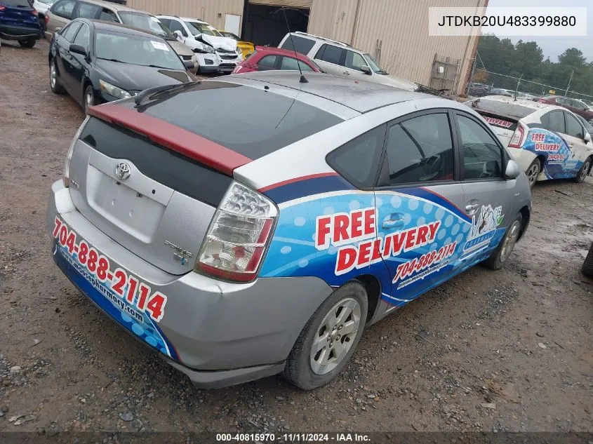 2008 Toyota Prius VIN: JTDKB20U483399880 Lot: 40815970