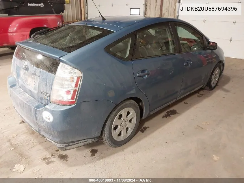 2008 Toyota Prius VIN: JTDKB20U587694396 Lot: 40819093