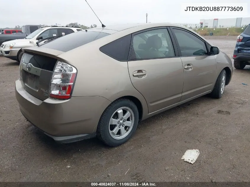 2008 Toyota Prius VIN: JTDKB20U887773609 Lot: 40824037