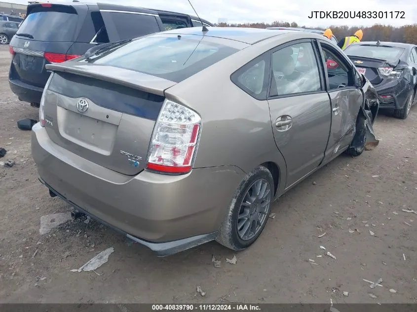 2008 Toyota Prius Touring VIN: JTDKB20U483301172 Lot: 40839790