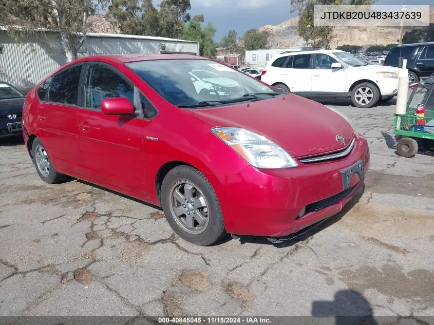 2008 Toyota Prius VIN: JTDKB20U483437639 Lot: 40845045