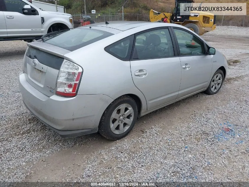 2008 Toyota Prius VIN: JTDKB20UX83344365 Lot: 40846853