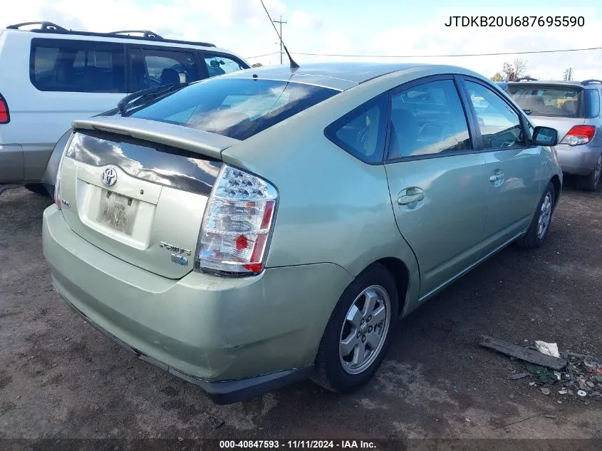 2008 Toyota Prius VIN: JTDKB20U687695590 Lot: 40847593