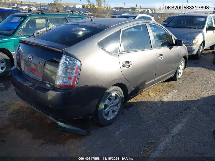 2008 Toyota Prius VIN: JTDKB20U583327893 Lot: 40847858