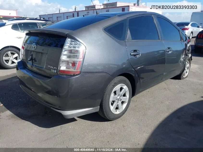 2008 Toyota Prius VIN: JTDKB20U283393303 Lot: 40849540