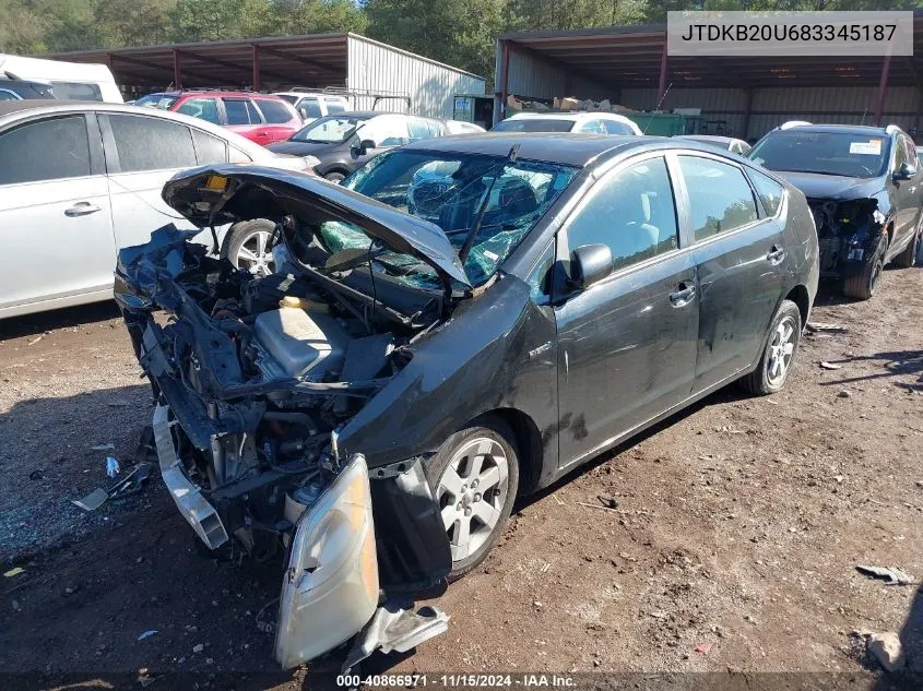 2008 Toyota Prius VIN: JTDKB20U683345187 Lot: 40866971