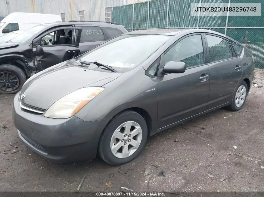 2008 Toyota Prius VIN: JTDKB20U483296748 Lot: 40878897