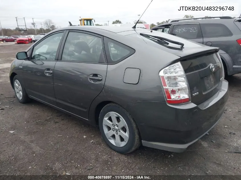 2008 Toyota Prius VIN: JTDKB20U483296748 Lot: 40878897