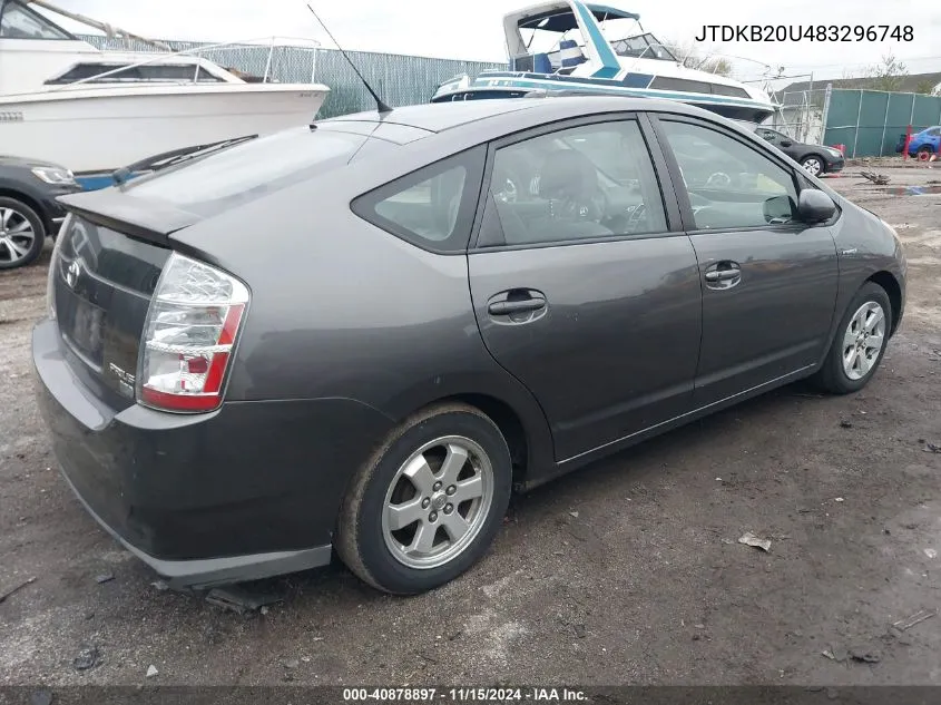 2008 Toyota Prius VIN: JTDKB20U483296748 Lot: 40878897