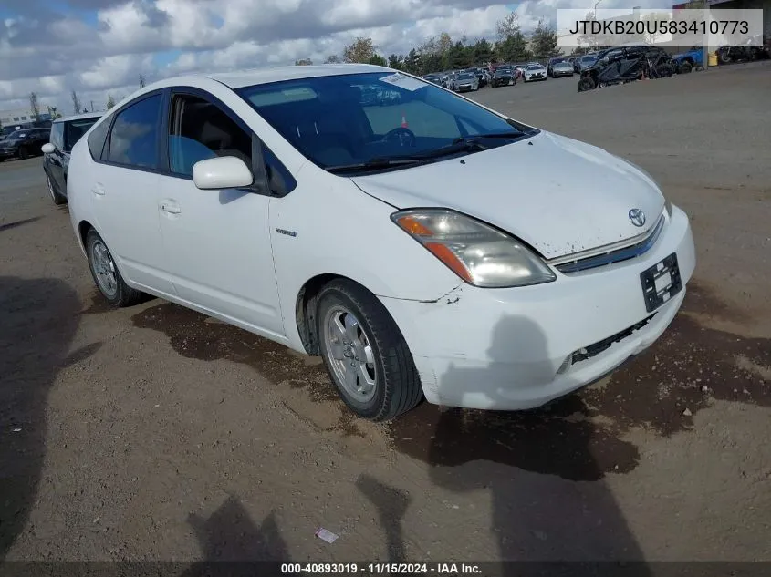 2008 Toyota Prius VIN: JTDKB20U583410773 Lot: 40893019