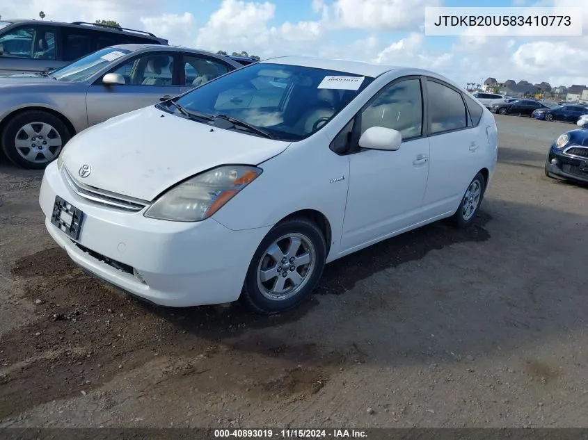 2008 Toyota Prius VIN: JTDKB20U583410773 Lot: 40893019