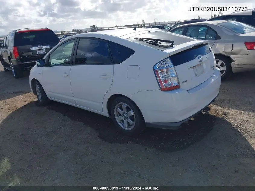 2008 Toyota Prius VIN: JTDKB20U583410773 Lot: 40893019