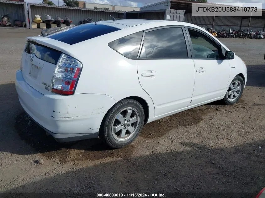 2008 Toyota Prius VIN: JTDKB20U583410773 Lot: 40893019