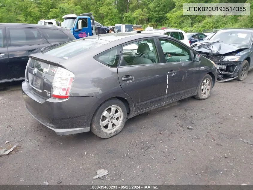 JTDKB20U193514355 2009 Toyota Prius