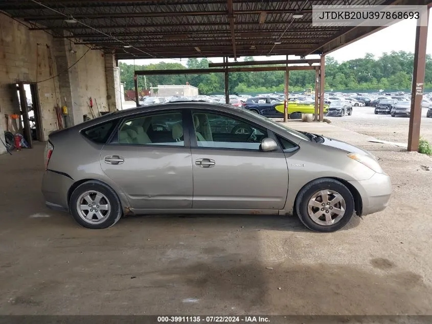 2009 Toyota Prius VIN: JTDKB20U397868693 Lot: 39911135