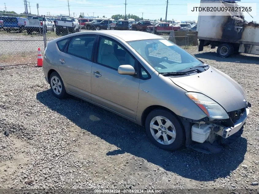 2009 Toyota Prius VIN: JTDKB20U097821265 Lot: 39934224