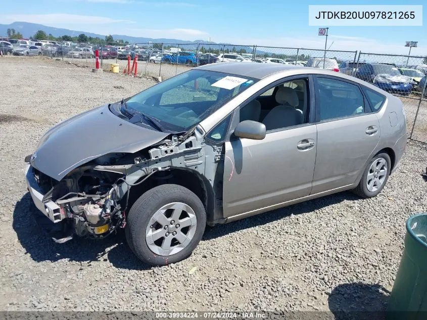 2009 Toyota Prius VIN: JTDKB20U097821265 Lot: 39934224