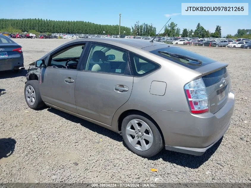 2009 Toyota Prius VIN: JTDKB20U097821265 Lot: 39934224