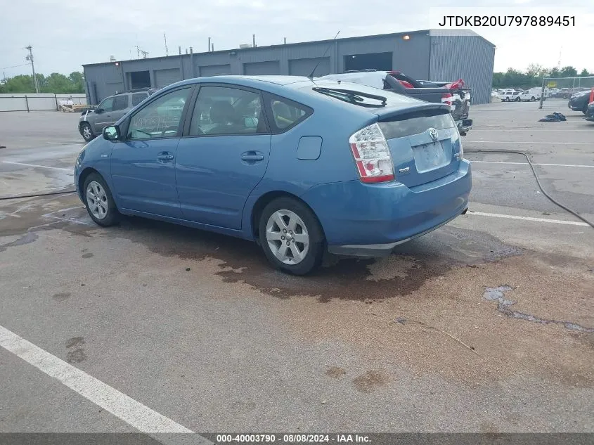 2009 Toyota Prius VIN: JTDKB20U797889451 Lot: 40003790