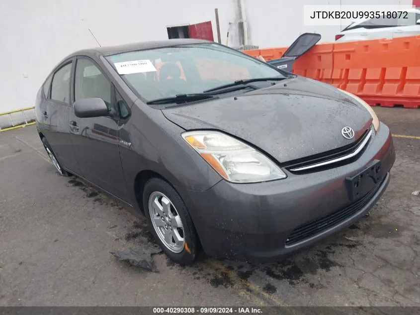 2009 Toyota Prius VIN: JTDKB20U993518072 Lot: 40290308