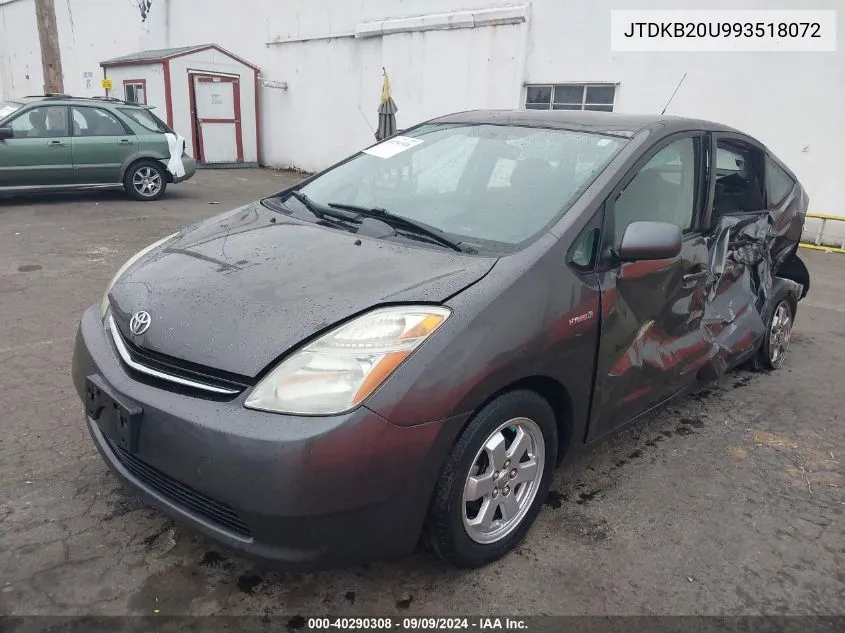 2009 Toyota Prius VIN: JTDKB20U993518072 Lot: 40290308