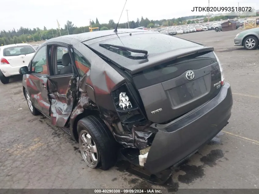 2009 Toyota Prius VIN: JTDKB20U993518072 Lot: 40290308