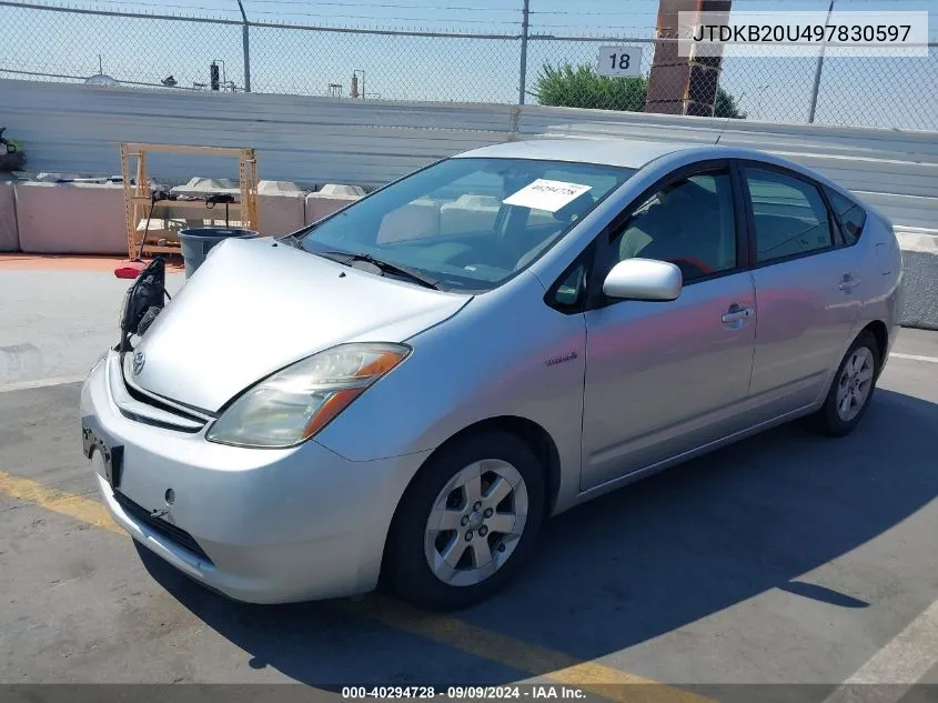 2009 Toyota Prius VIN: JTDKB20U497830597 Lot: 40294728