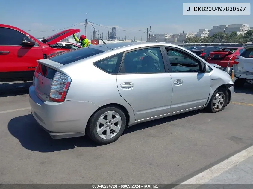 2009 Toyota Prius VIN: JTDKB20U497830597 Lot: 40294728