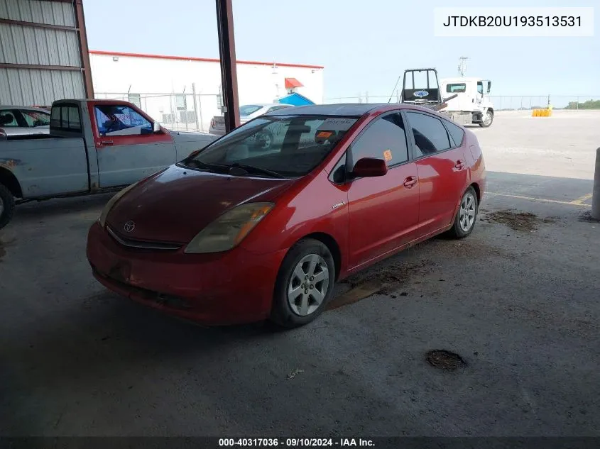 2009 Toyota Prius VIN: JTDKB20U193513531 Lot: 40317036