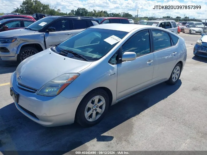 2009 Toyota Prius VIN: JTDKB20U397857399 Lot: 40343490