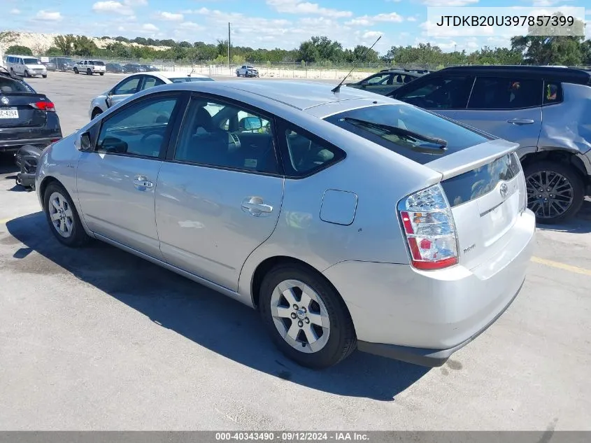 2009 Toyota Prius VIN: JTDKB20U397857399 Lot: 40343490