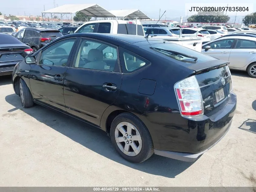 2009 Toyota Prius VIN: JTDKB20U897835804 Lot: 40345729