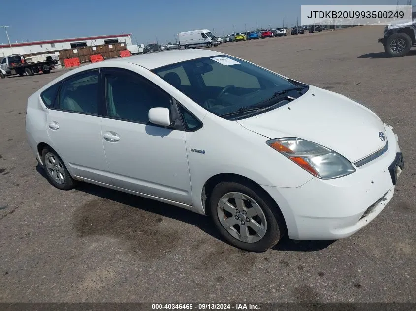 2009 Toyota Prius VIN: JTDKB20U993500249 Lot: 40346469