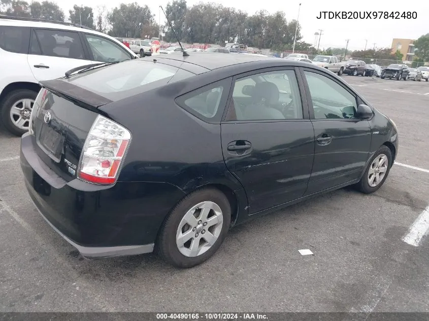 2009 Toyota Prius VIN: JTDKB20UX97842480 Lot: 40490165