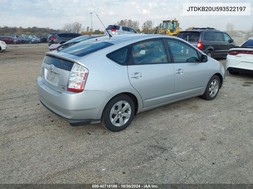 2009 Toyota Prius VIN: JTDKB20U593522197 Lot: 40715186