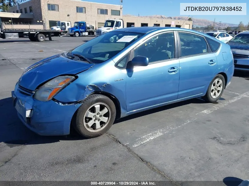 2009 Toyota Prius VIN: JTDKB20U797838452 Lot: 40729904