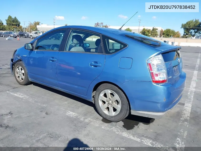 2009 Toyota Prius VIN: JTDKB20U797838452 Lot: 40729904