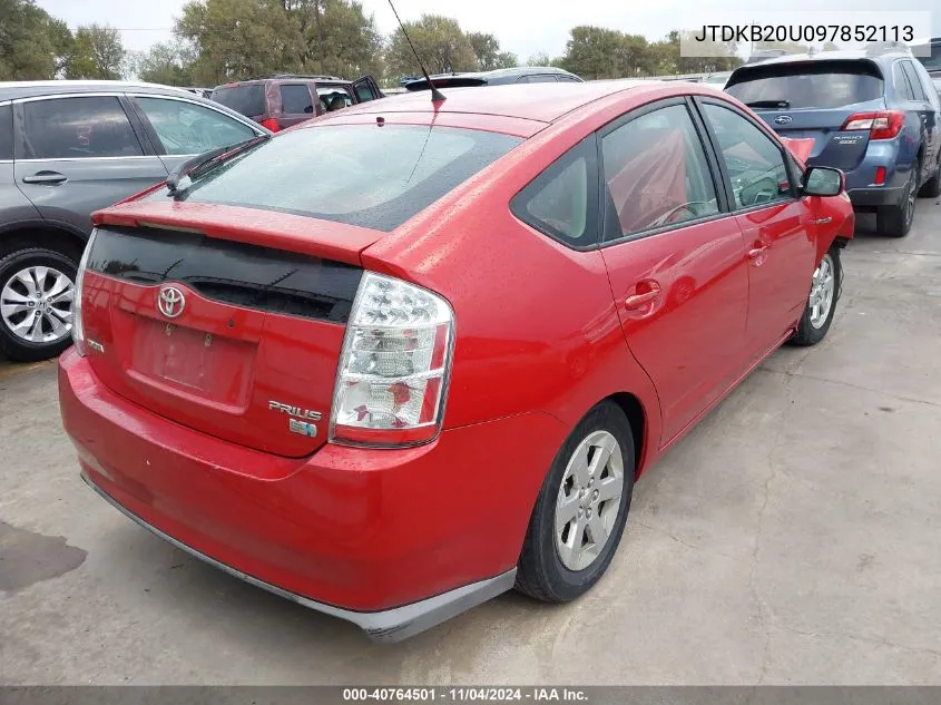 2009 Toyota Prius VIN: JTDKB20U097852113 Lot: 40764501