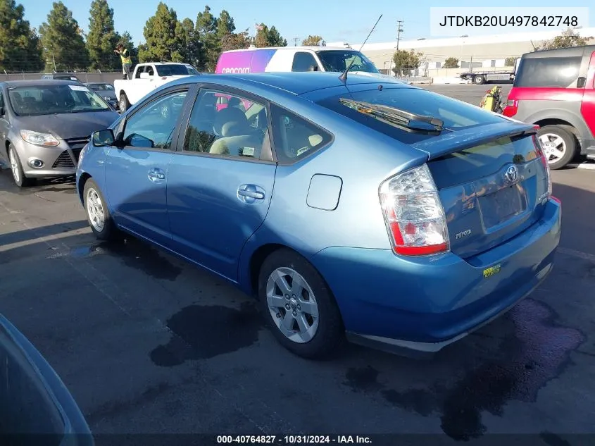 2009 Toyota Prius VIN: JTDKB20U497842748 Lot: 40764827