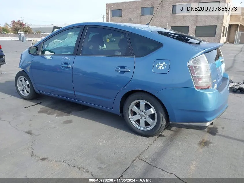 2009 Toyota Prius VIN: JTDKB20U797856773 Lot: 40778298