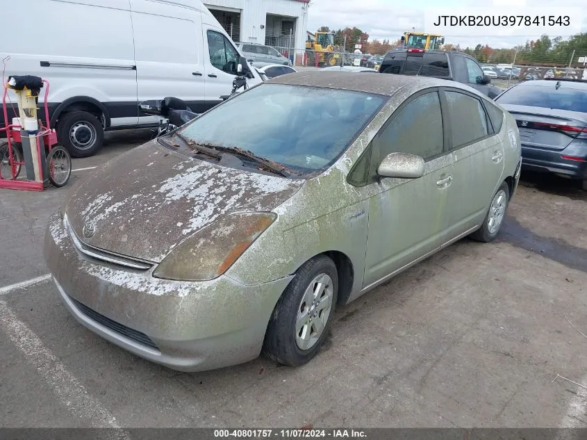 2009 Toyota Prius VIN: JTDKB20U397841543 Lot: 40801757