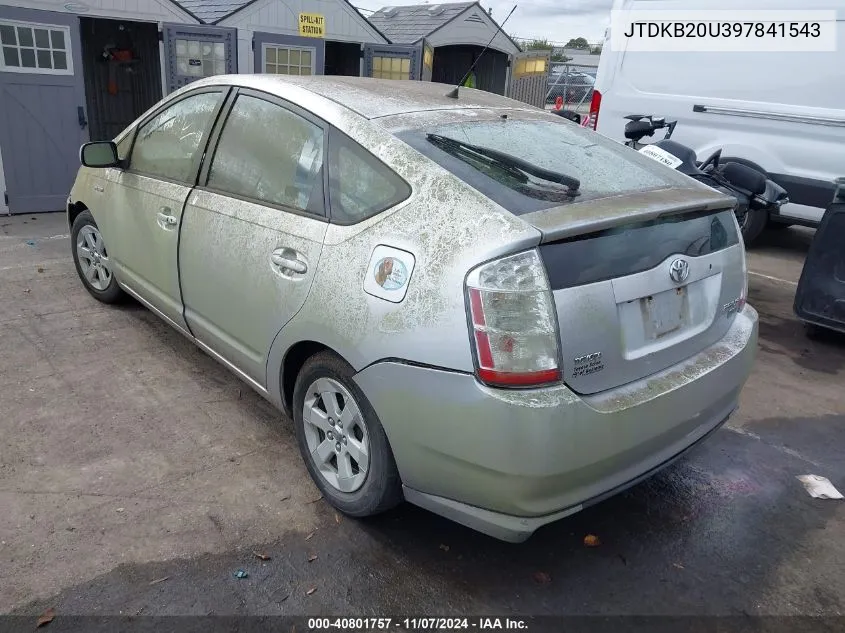 2009 Toyota Prius VIN: JTDKB20U397841543 Lot: 40801757