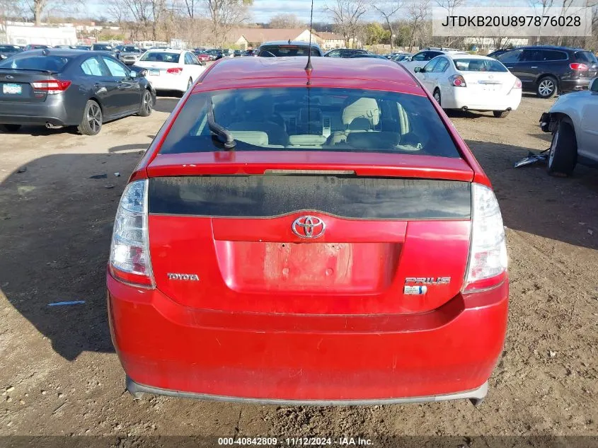 2009 Toyota Prius VIN: JTDKB20U897876028 Lot: 40842809