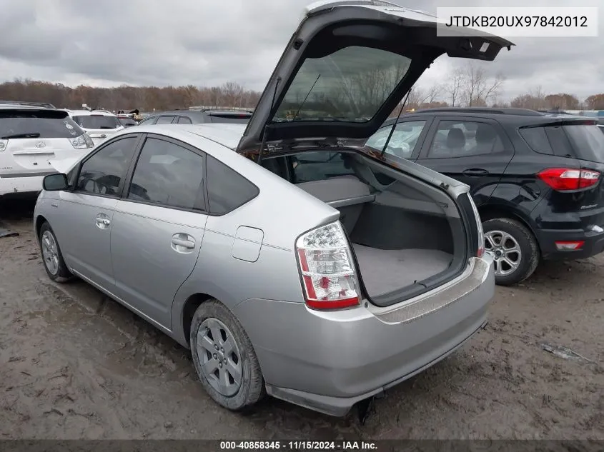 2009 Toyota Prius VIN: JTDKB20UX97842012 Lot: 40858345