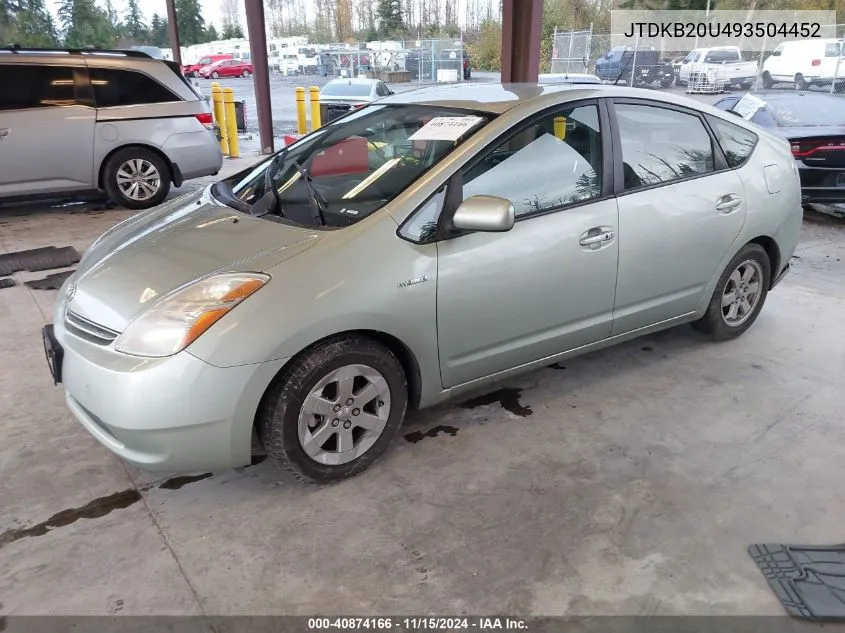 2009 Toyota Prius VIN: JTDKB20U493504452 Lot: 40874166